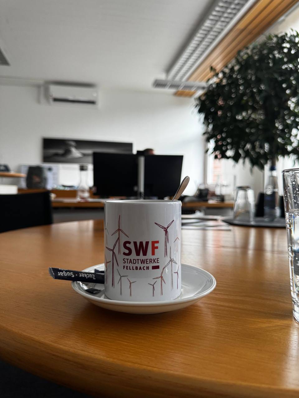 Kaffeetasse der Stadtwerke Fellbach