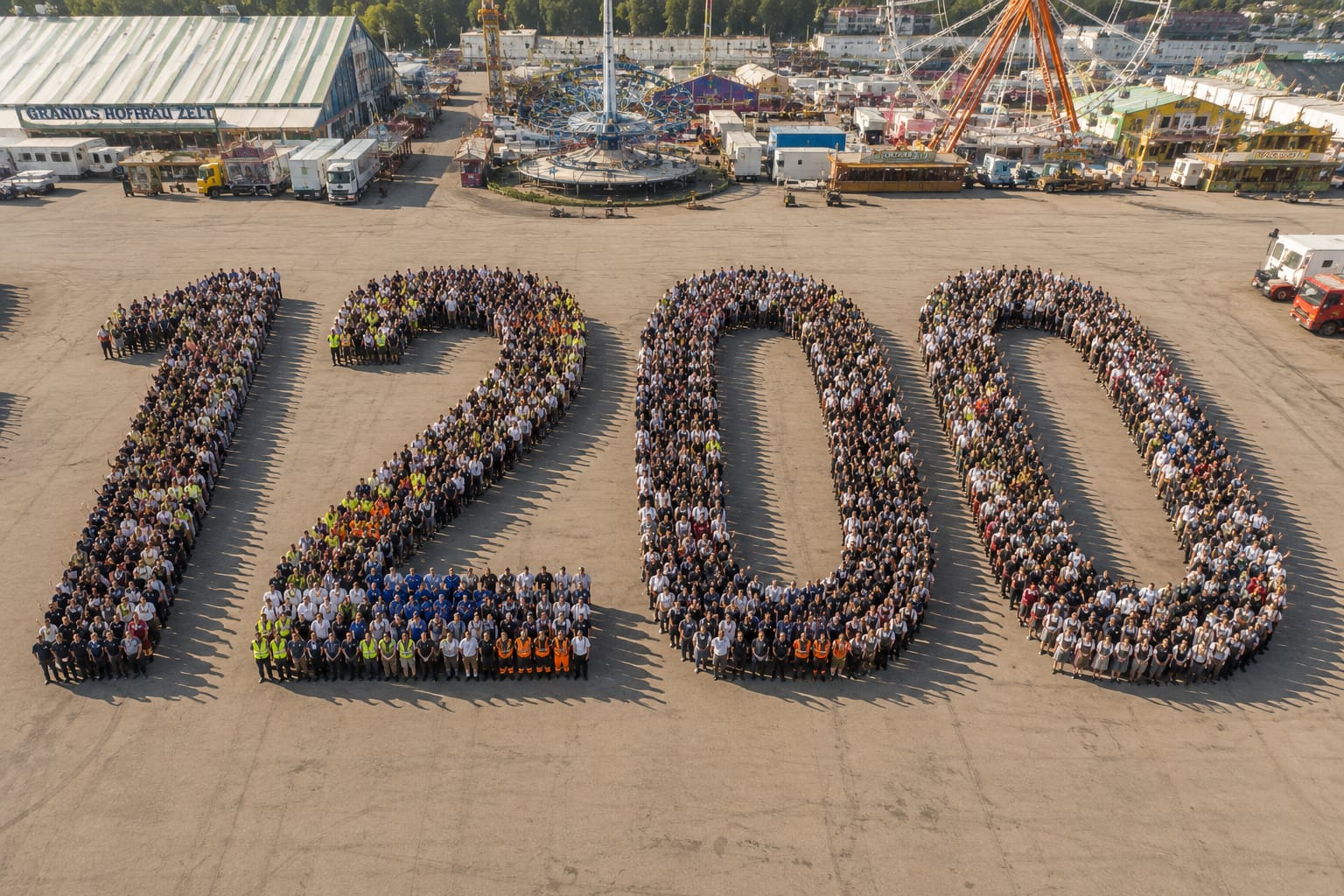 Aufbau Cannstatter Volksfest 2026
